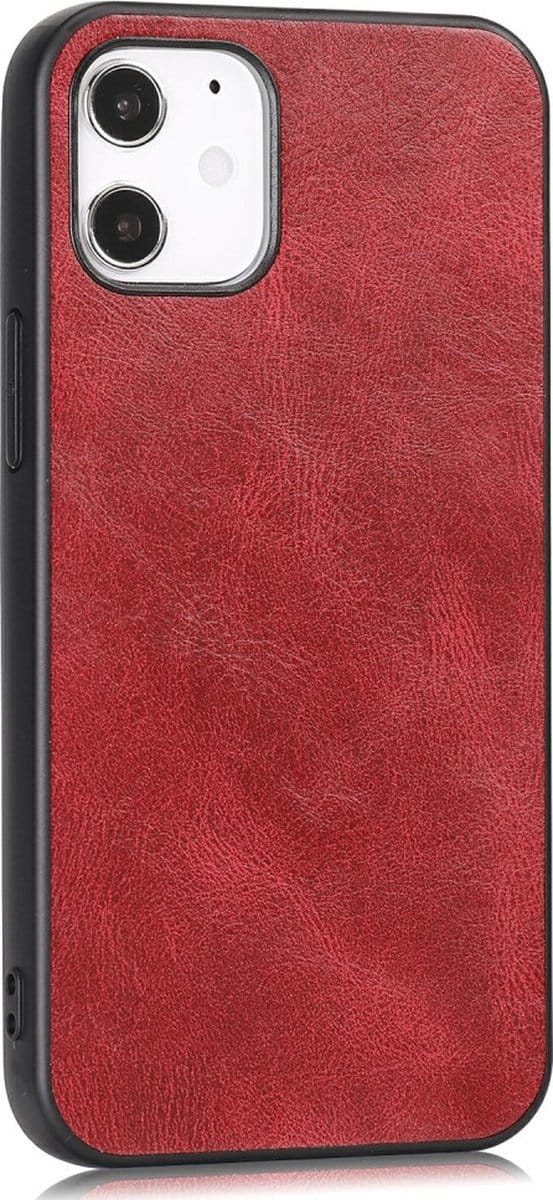 Peachy Leather Look kunstleer hoesje geschikt voor iPhone 12 mini - rood