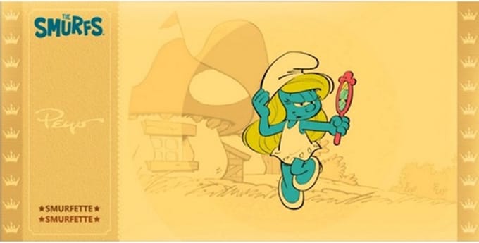 Gouden ticket - De smurfen - Verzamelitem - Smurfin - Verzamelkaart
