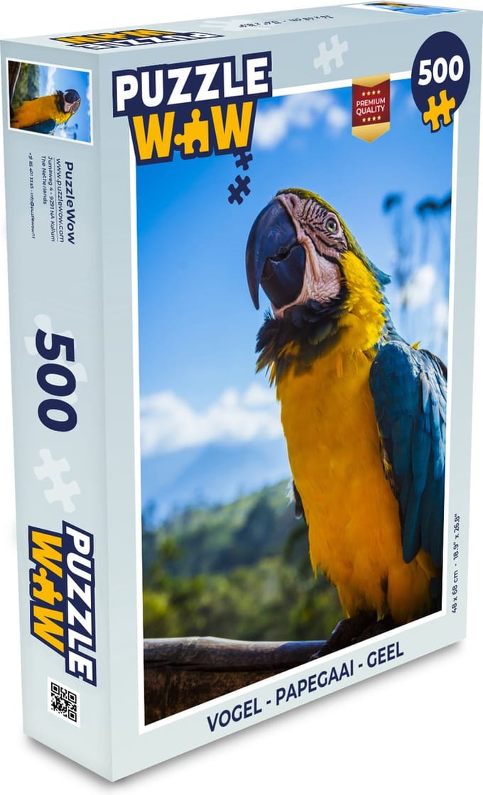 Puzzel Vogel - Papegaai - Geel - Legpuzzel - Puzzel 500 stukjes