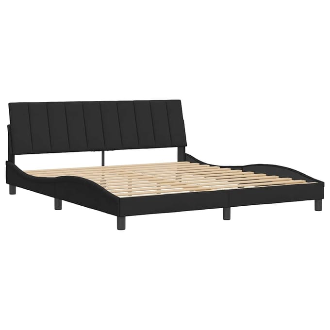 vidaXL - Bedframe - zonder - matras - "Hanko" - 180x200 - cm - fluweel - zwart