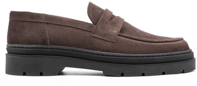 Hinson elon loafers heren donkerbruin suède