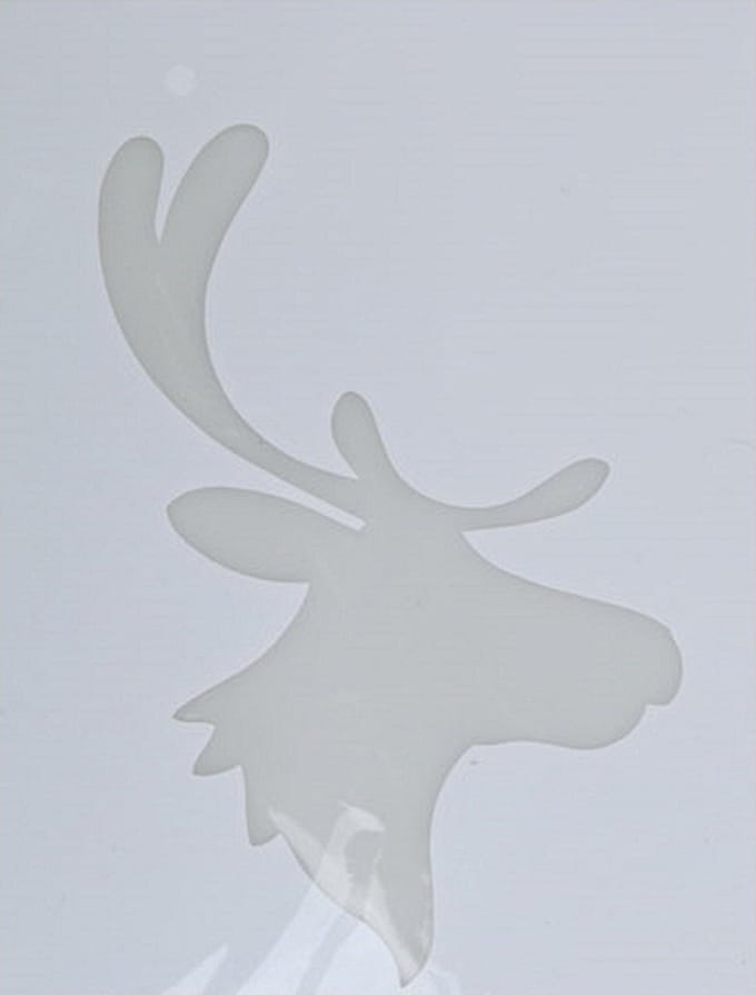Kerst raamsjabloon rendierhoofd - wit - 35 cm - raamdecoratie - kerstversiering - sneeuwspray sjabloon