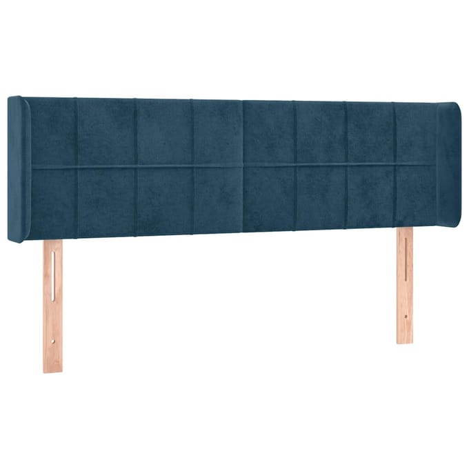 vidaXL - Hoofdbord - LED - 147x16x78/88 - cm - fluweel - donkerblauw