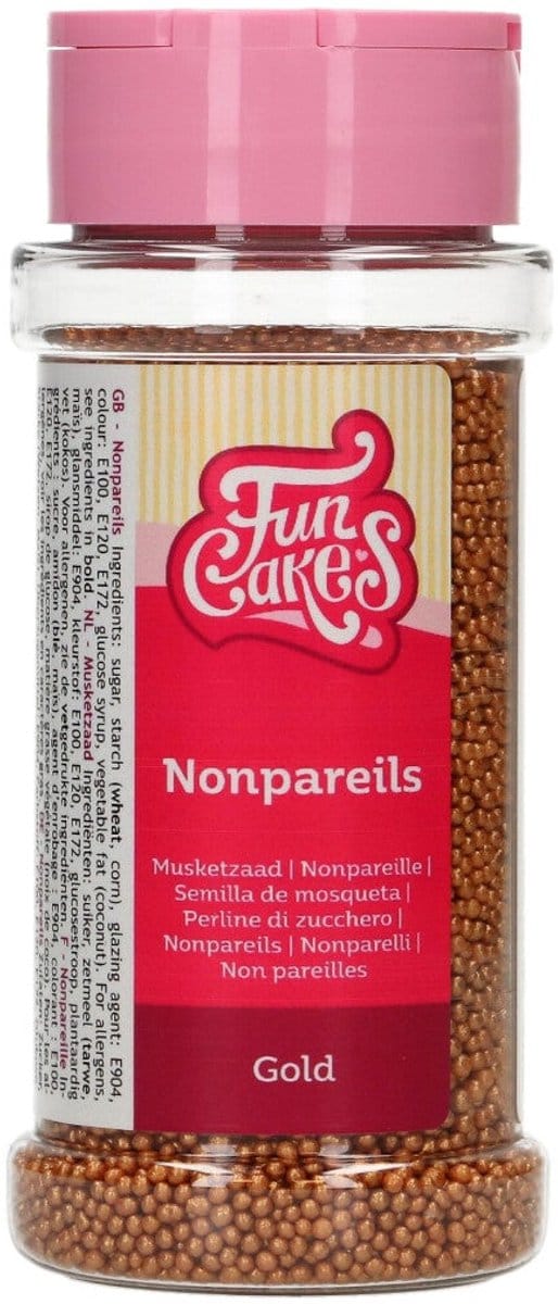 FunCakes Musketzaad Goud - 80g - Suikerdecoratie - Eetbare Taartdecoratie
