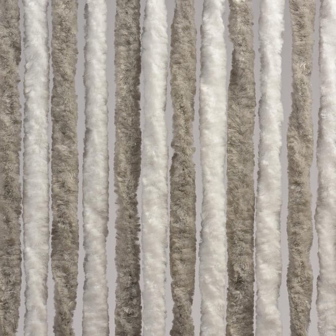 Luxe Kattenstaart Vliegengordijn - 100 x 220cm - Wit/Grijs Gestreept