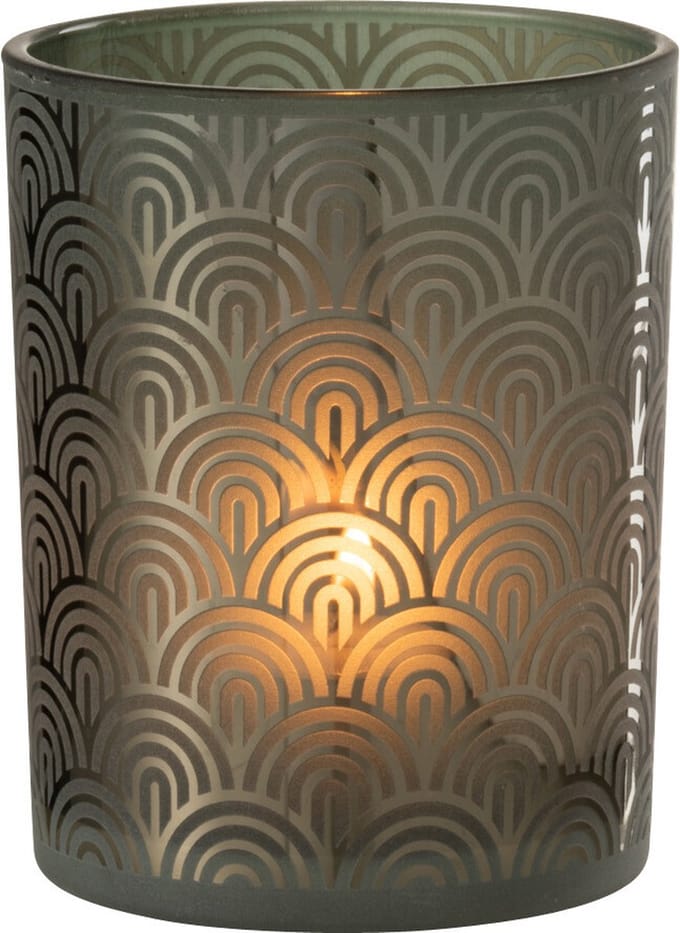 J-Line windlicht Boog - glas - groen - medium