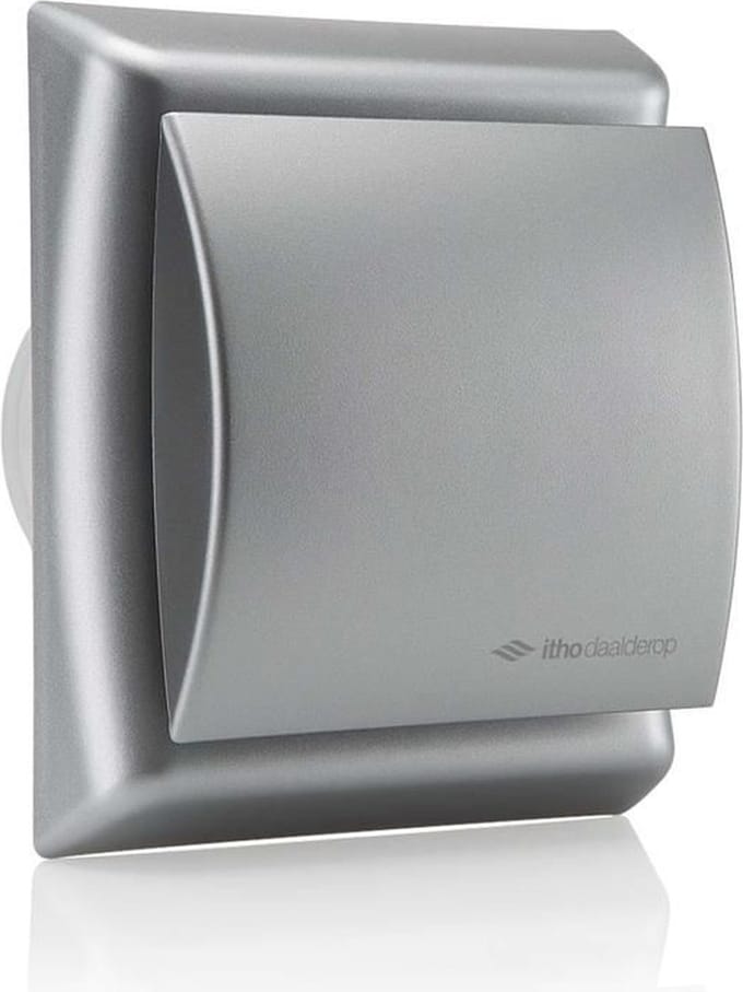 Itho Daalderop badkamerventilator Ø 100 mm- mat zilver met timer BTVZ-N211 T