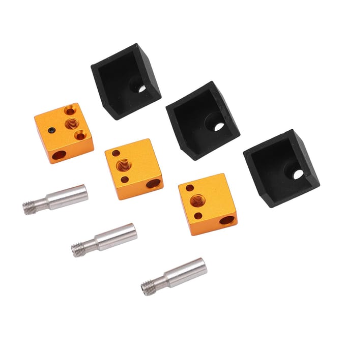 3 Sets 3D-printeronderdeel Siliconensok Aluminium Verwarmingsblok RVS Keel voor MK7 MK8 black