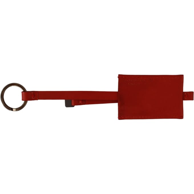 Kostuum Nationaal Red Leather Branded Logo Keyring Men's Keychain