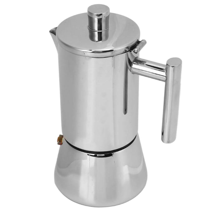 Cafetière en acier inoxydable poli pour cuisinière à induction 200ml for 4 Cups gray