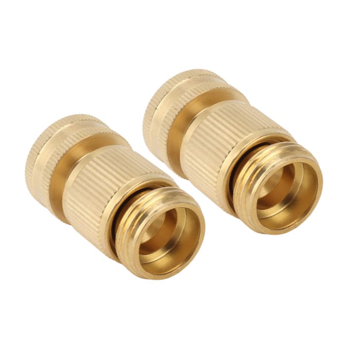 2 STUKS Waterslang Snelkoppeling Messing 3/4 Inch Mannelijk en Vrouwelijk Tuinslang Fitting Adapter voor beige