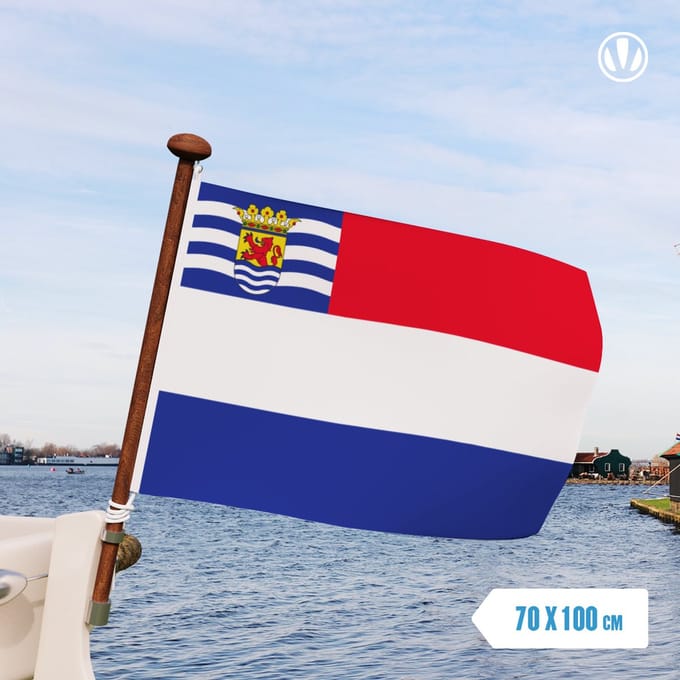 Vlag Nederland met inzet Zeeuwse vlag 70x100cm glanspoly