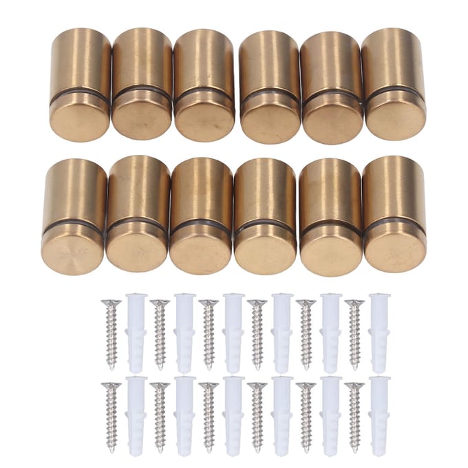 12 Pièces Vis d'Entretoise Acier Inoxydable 19x30mm Kit Fixation Publicitaire pour Montage Mural