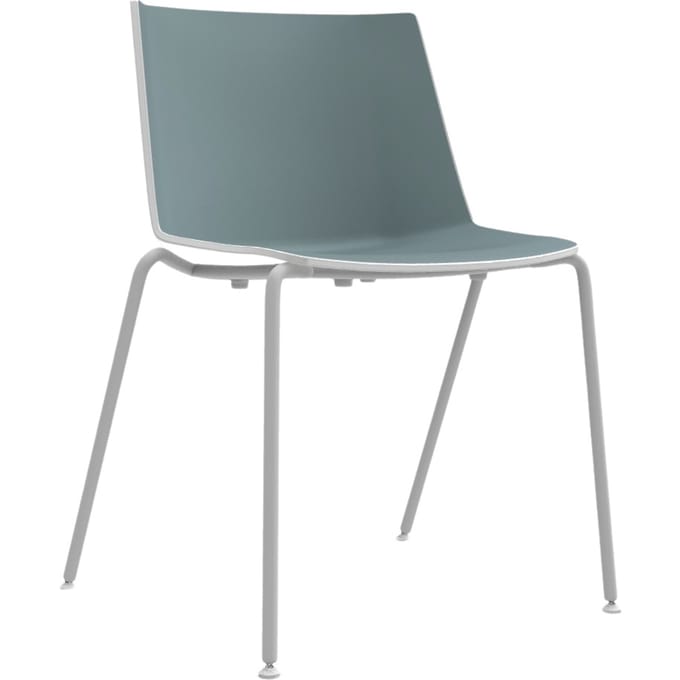 MDF Italia - AÏKU stoel - wit - F062 - 4 poots rond onderstel - blauw