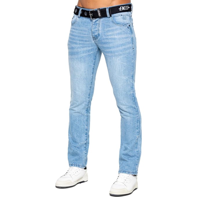 Enzo Denim Rechte Jeans Heren - Lichtblauw
