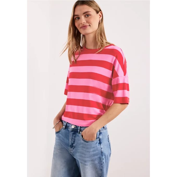 Shirt met ronde hals en strepen