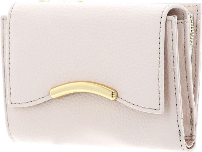 COCCINELLE Leren Portemonnee Wallet Grained Leather Creamy Pink Roze