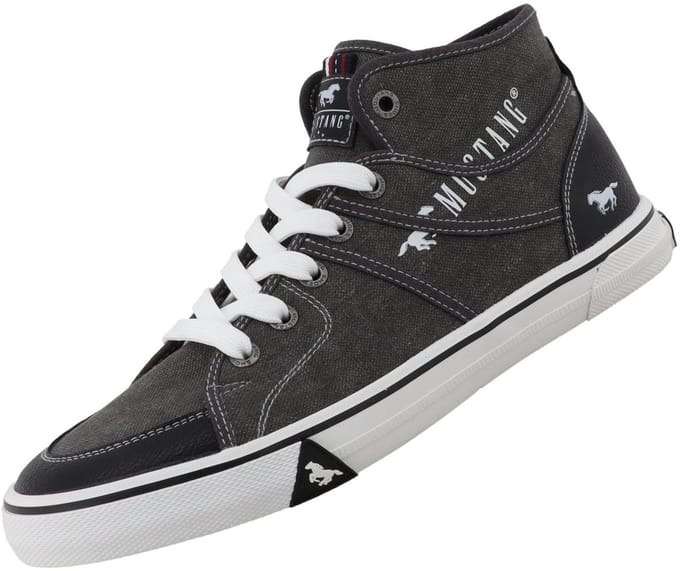 Mustang heren hoge canvas sneaker donkergrijs