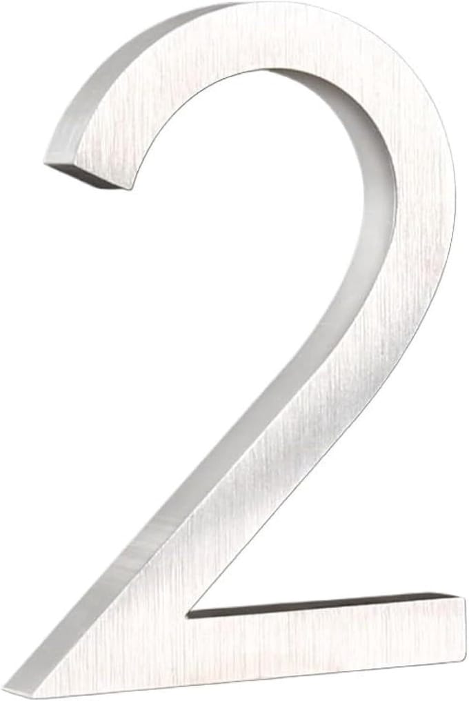 Drijvend Huisnummer - Adresbord Deurplaat - Huis Markeren - Modern Ontwerp - 152mm - Zilver