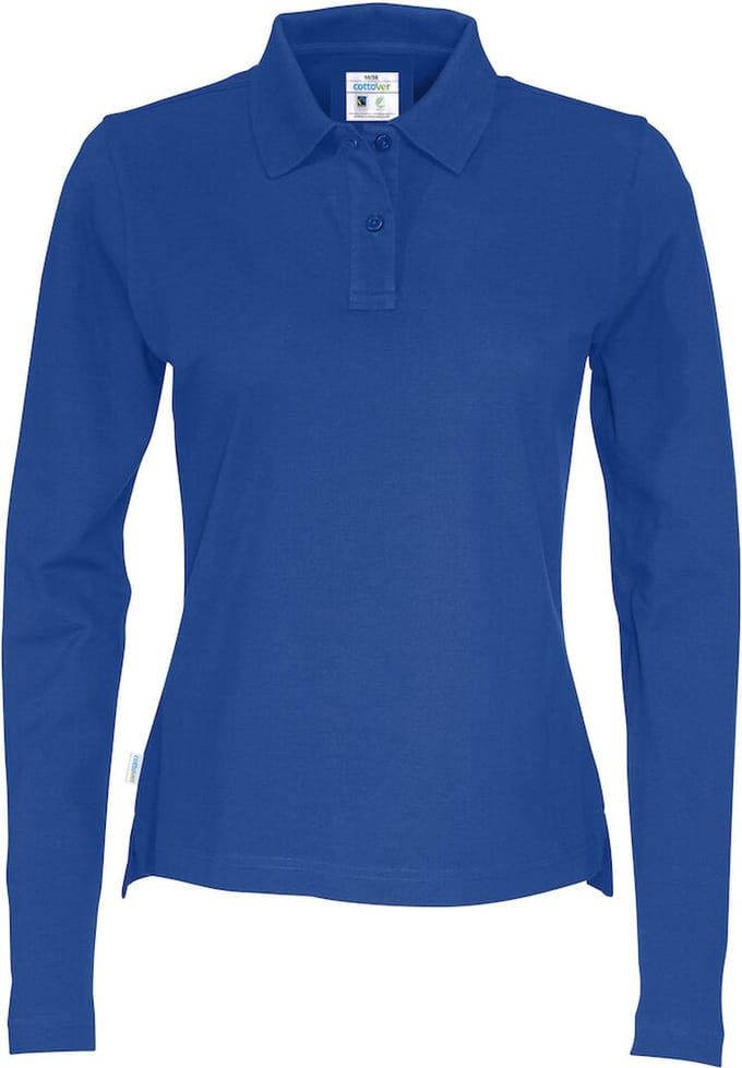Cottover POLO PIQUE LONG SLEEVE LADY - GOTS GECERTIFICEERD 141017 - Blauw - M