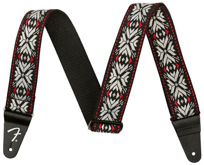 Fender Pasadena Geweven Gitaarband Red Snowflake 0990638026