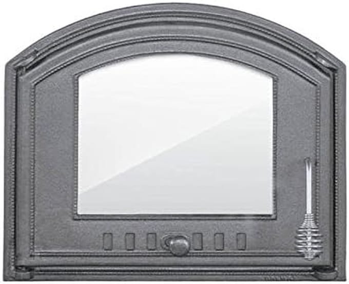 Oven Deur - Broodoven Deur - Buiten Koken - Gietijzeren Constructie - 485 mm Breed - Zwart
