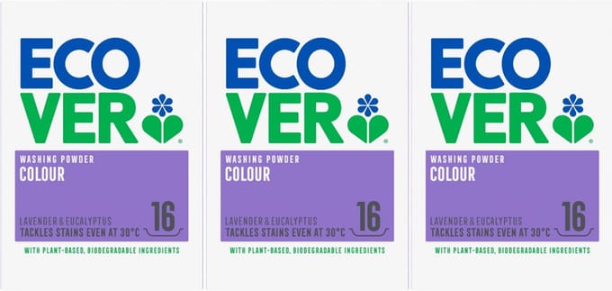 ECOVER Color Waspoeder Lavendel & Eucalyptus 3 x 16 wasbeurten - 3 x 1,2 Kg