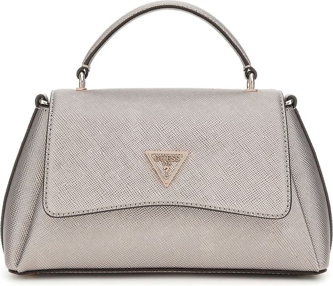 GUESS handtas schoudertas Eco Gloriana 2 Compartment TH Flap Pewter Taupe