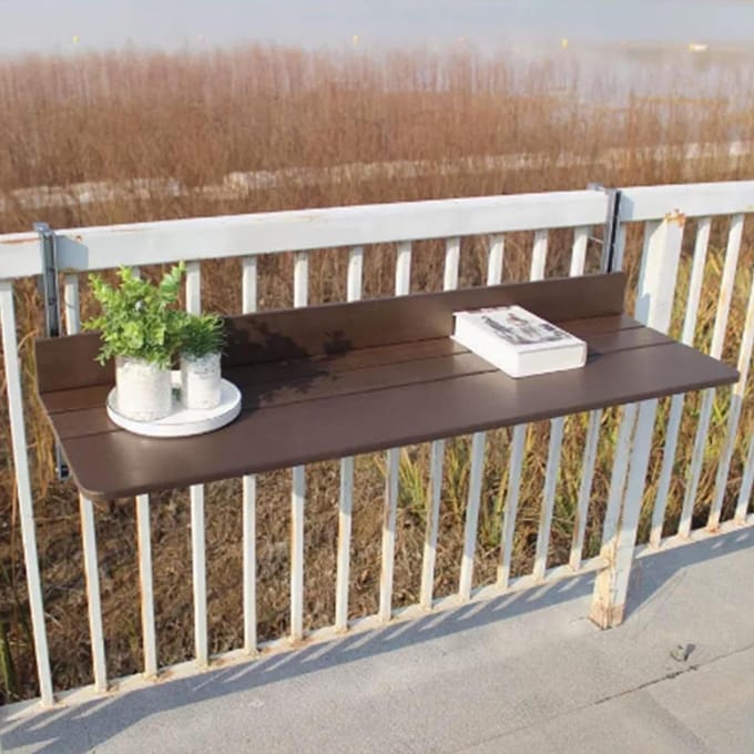 Balkon Tafel - Wandmontage - Buiten Leven - Inklapbaar Ontwerp - 80x37cm - Naturel