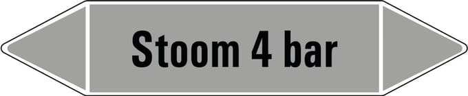 Stoom 4 bar leidingmarkering op vel 126 x 26 mm - 5 per vel