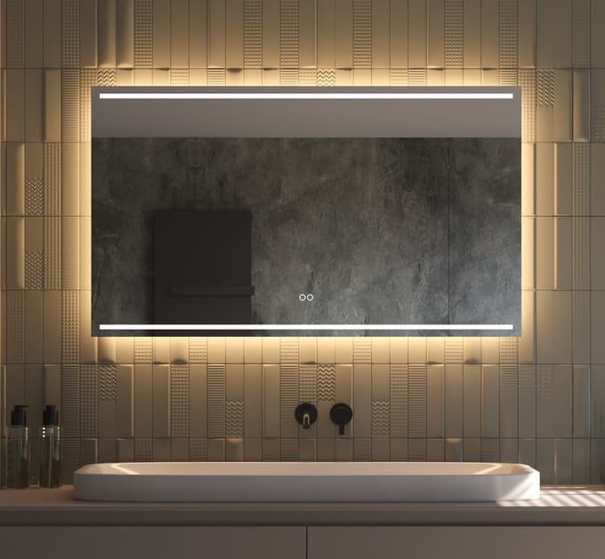 Schaere - Badkamerspiegel - LED Verlichting - Spiegel Verwarming - Touch Sensor - Dimfunctie - 120x70 cm
