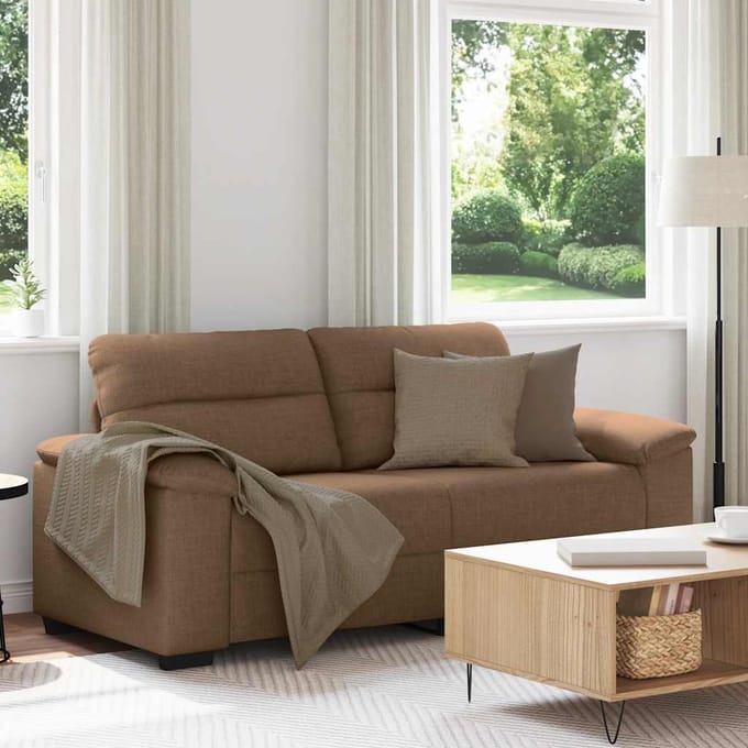 vidaXL - 2-zitsbank - bruin - 180x81x84 - cm - stof