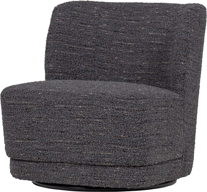 WOOOD Atty Draaifauteuil - Grove Melange - Grijs - 75x74x65