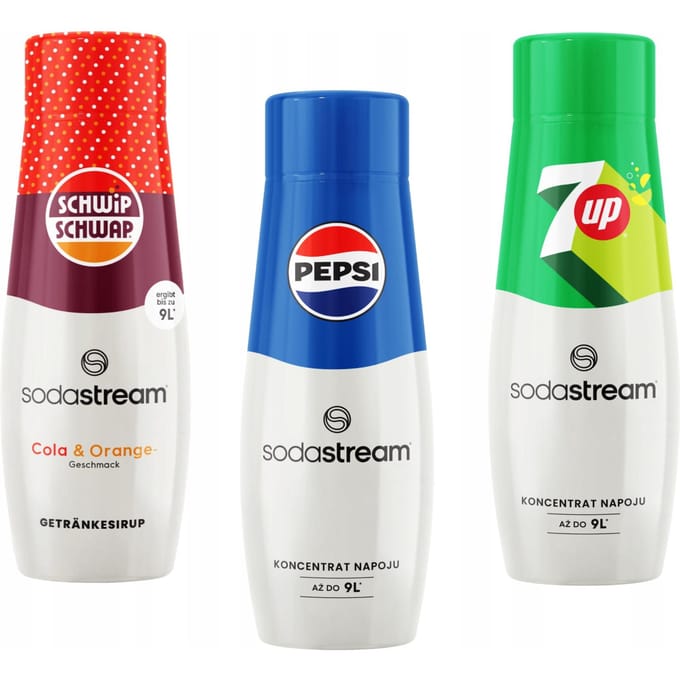Sodastream - Limonadesiroop Serie - Schwip Schwap, Pepsi en 7UP - 3 Pack