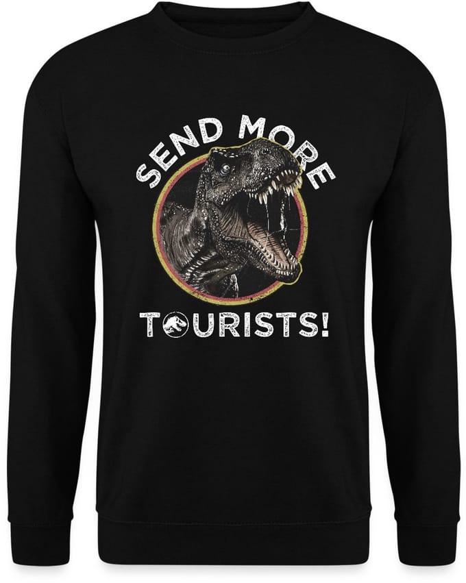 Jurassic Park T-Rex Send More Tourists! Sweater Heren