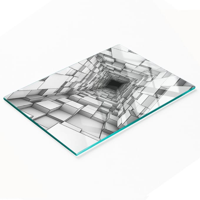 Decoratieve serveerplank van glas met dobbelstenen, 80x52 cm