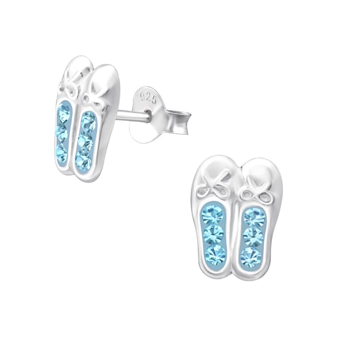 Amanto Kids Oorbellen Chelsea Blue - 925 Zilver E-Coating - Ballet - 9x7mm