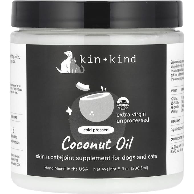 Kin+Kind, Kokosolie, voor Honden en Katten, 236,5 ml (8 fl oz) gray