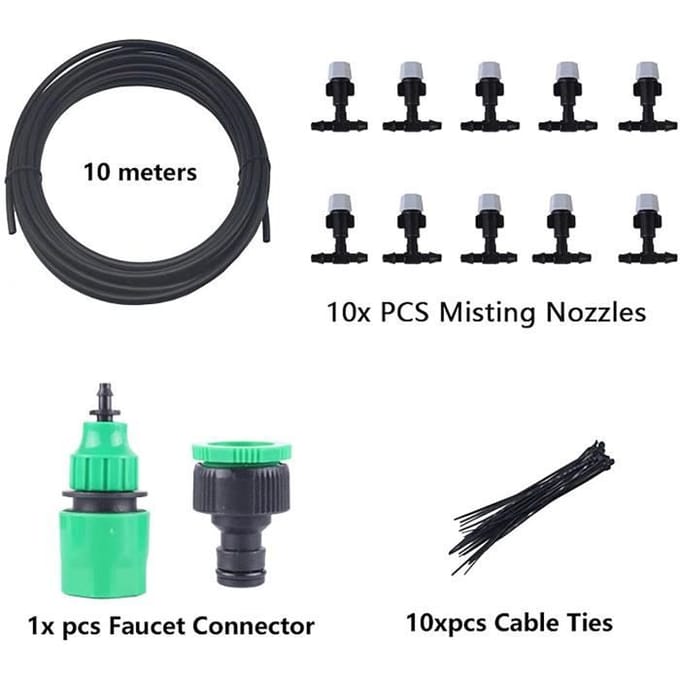 Brumisateur de terrasse, 10m système de brumisation kits dirrigation système de brumisation extérieur brumisateur jardin refr