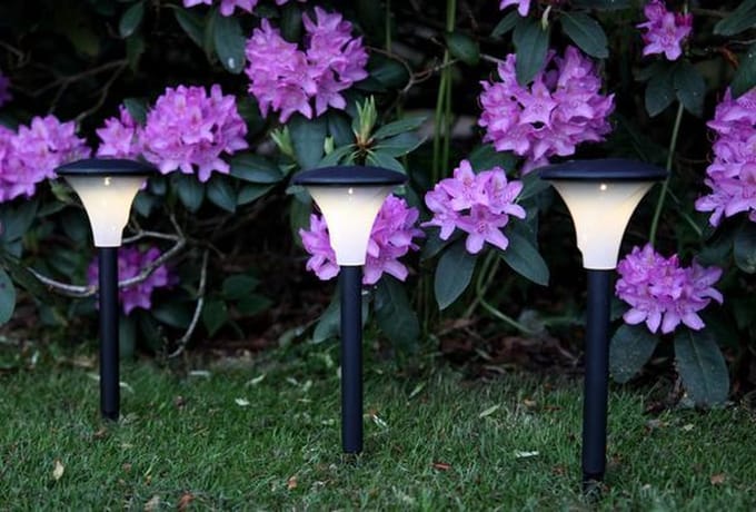 RTM Lighting Solar Priklampen -Zwart -Set van 3 -26CM -Zonne-Energie