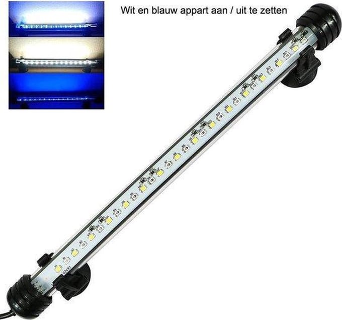 Aquarium LED Verlichting 38 cm – Blauw & Wit – Apart of Samen Instelbaar – Dimbaar – Timer – IP68