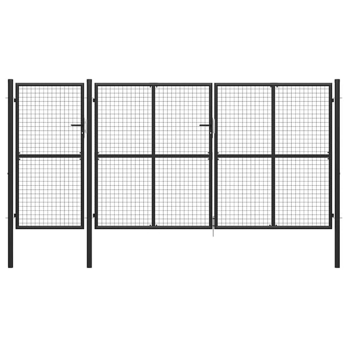 vidaXL Poort 400x150 cm staal antraciet