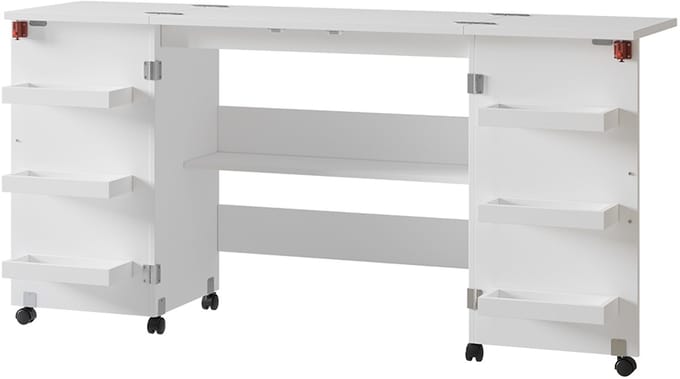 Vicco Carmen Naaitafel – 160 x 80.2 cm met 6 legplanken Wit