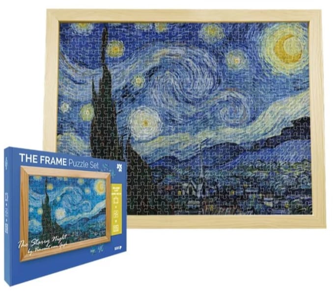 The Frame | Sterrennacht van Vincent van Gogh | Puzzelset met houten frame | 500 stukjes