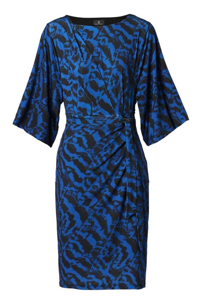 Milan Print Jurk Zwart / Kobalt