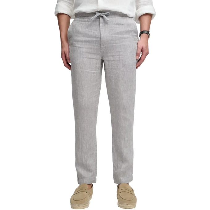 Superdry Merchant Linnen Broek Grey Grootte: M