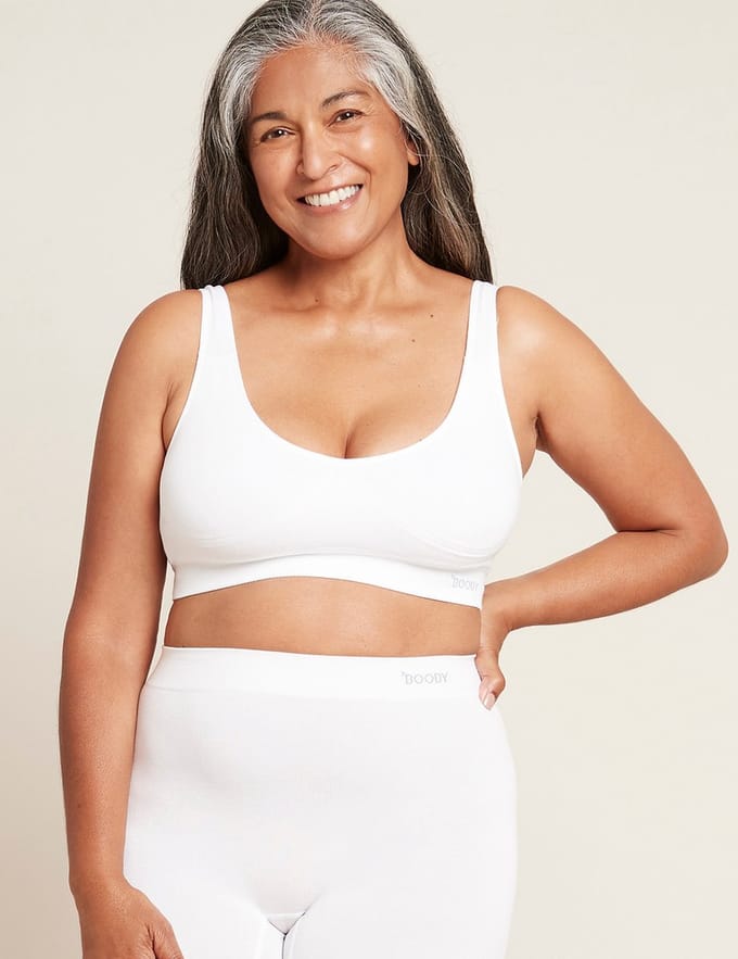 Boody Padded Shaper Crop Bra Kleur Wit Maat L Duurzaam Bamboe