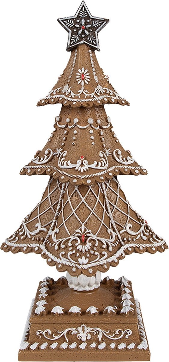 Clayre & Eef Kerstdecoratie Kerstboom Bruin Kunststof