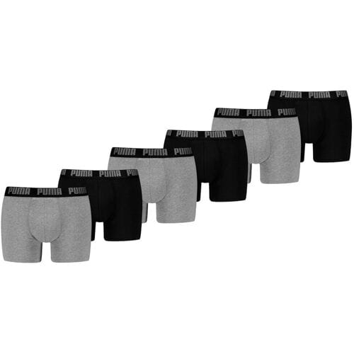 Puma Boxershorts Everyday Basic - 6 pack - Grijs / Zwart- Heren Ondergoed - Maat M