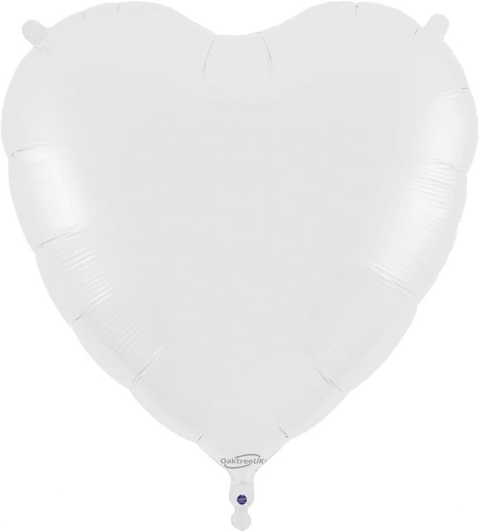 Grote Witte Hartvormige Folieballon 91 cm